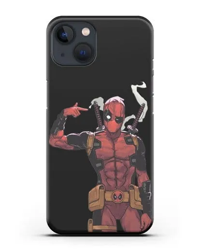 Чехол Дедпул (DeadPool) стреляет силиконовый для iPhone 13