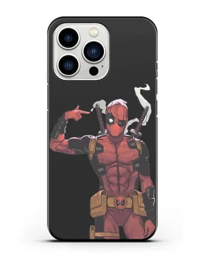 Чехол Дедпул (DeadPool) стреляет силиконовый для iPhone 13 Pro