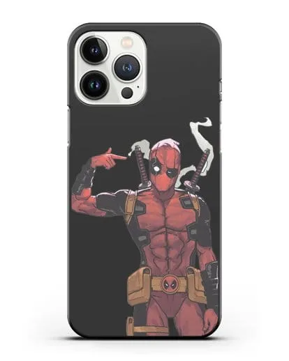 Чехол Дедпул (DeadPool) стреляет силиконовый для iPhone 13 Pro Max