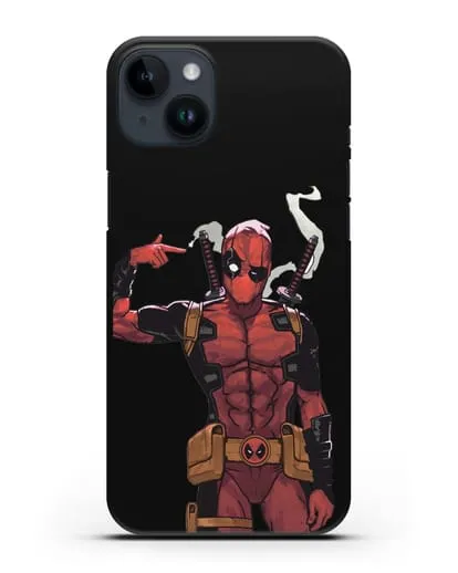Чехол Дедпул (DeadPool) стреляет силиконовый для iPhone 14 Plus