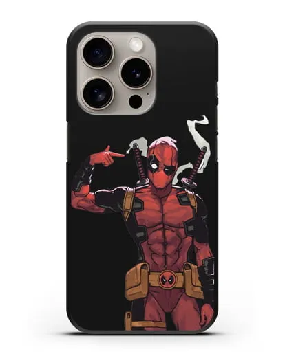 Чехол Дедпул (DeadPool) стреляет силиконовый для iPhone 15 Pro