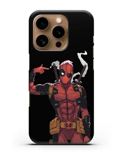 Чехол Дедпул (DeadPool) стреляет силиконовый для iPhone 16 Pro