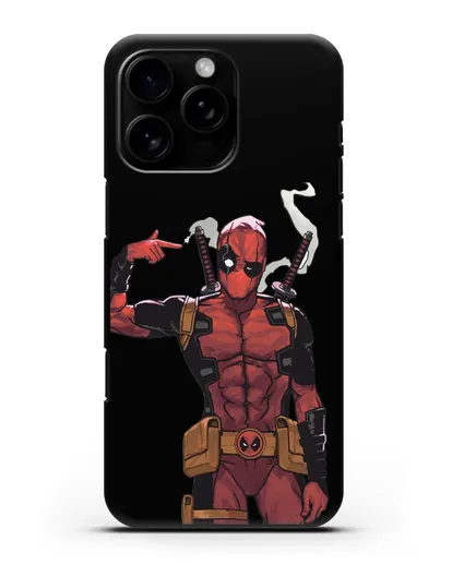 Чехол Дедпул (DeadPool) стреляет силиконовый для iPhone 16 Pro Max