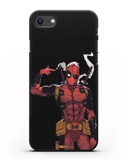 Чехол Дедпул (DeadPool) стреляет силиконовый для iPhone SE 2020