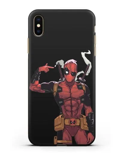 Чехол Дедпул (DeadPool) стреляет силиконовый для iPhone XS Max