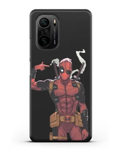 Чехол Дедпул (DeadPool) стреляет силиконовый для Xiaomi Poco F3