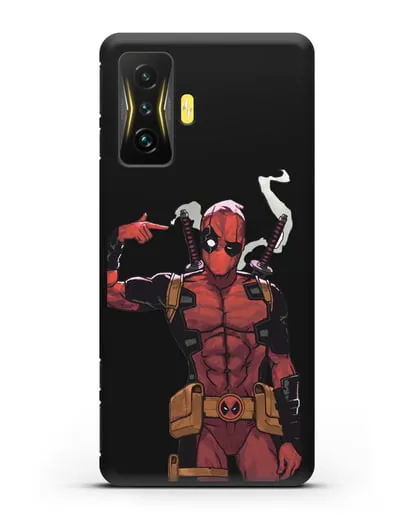 Чехол Дедпул (DeadPool) стреляет силиконовый для Xiaomi Poco F4 GT