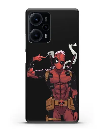 Чехол Дедпул (DeadPool) стреляет силиконовый для Xiaomi Poco F5