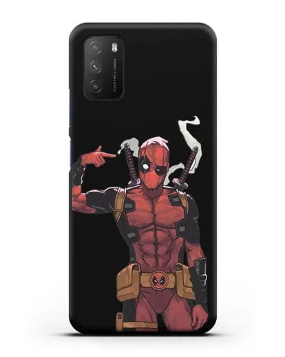 Чехол Дедпул (DeadPool) стреляет силиконовый для Xiaomi Poco M3