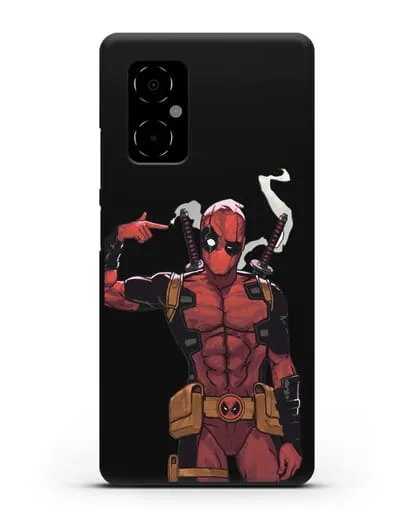 Чехол Дедпул (DeadPool) стреляет силиконовый для Xiaomi Poco M4 5G