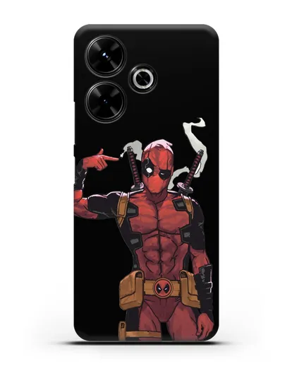 Чехол Дедпул (DeadPool) стреляет силиконовый для Xiaomi Poco M6