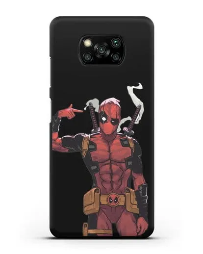 Чехол Дедпул (DeadPool) стреляет силиконовый для Xiaomi Poco X3