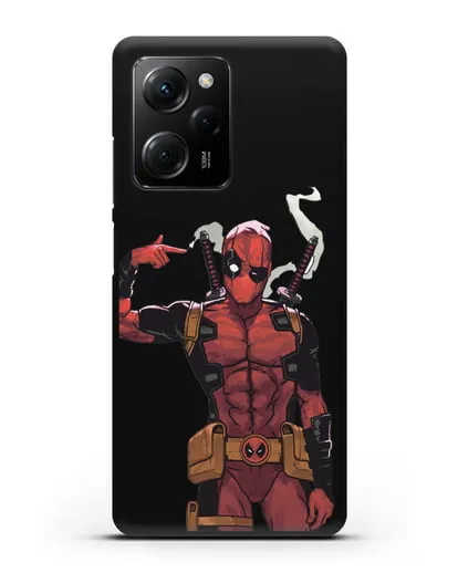 Чехол Дедпул (DeadPool) стреляет силиконовый для Xiaomi Poco X5 Pro