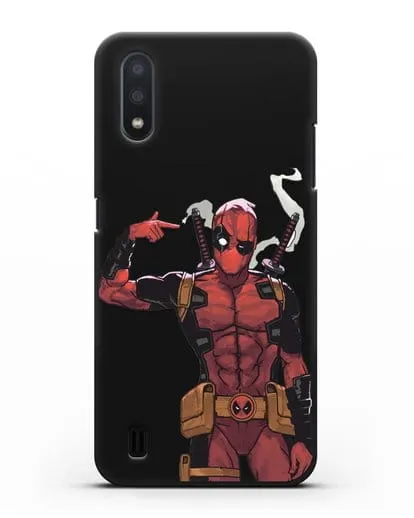 Чехол Дедпул (DeadPool) стреляет силиконовый для Samsung Galaxy A01 [SM-A015F]