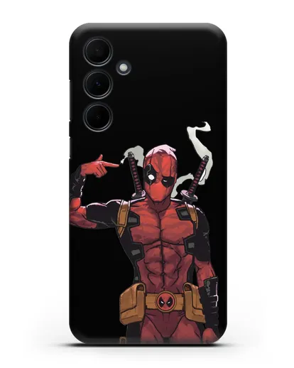 Чехол Дедпул (DeadPool) стреляет силиконовый для Samsung Galaxy A55 [SM-A556]
