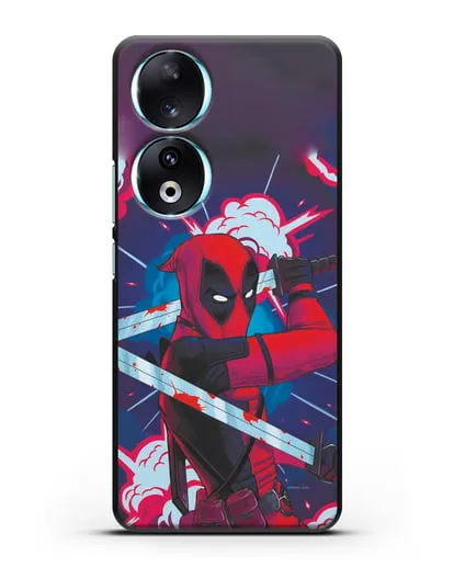 Чехол Дедпул (DeadPool) с катанами силиконовый для Honor 90