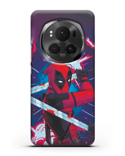 Чехол Дедпул (DeadPool) с катанами силиконовый для Honor Magic 6 Pro