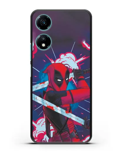 Чехол Дедпул (DeadPool) с катанами силиконовый для Honor X5 Plus
