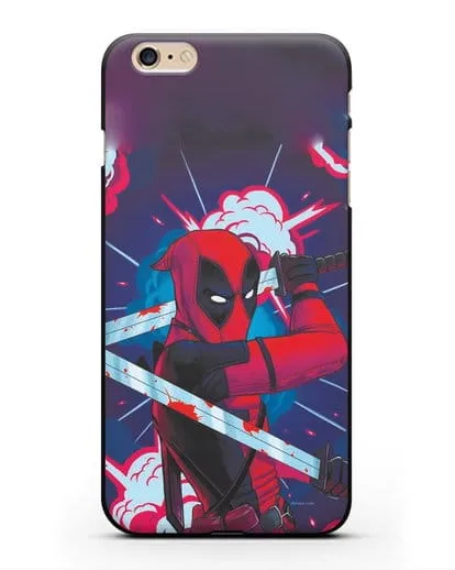 Чехол Дедпул (DeadPool) с катанами силиконовый для iPhone 6s Plus