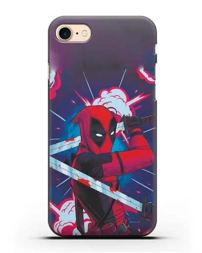 Чехол Дедпул (DeadPool) с катанами силиконовый для iPhone 7
