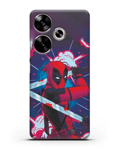 Чехол Дедпул (DeadPool) с катанами силиконовый для Xiaomi Poco F6