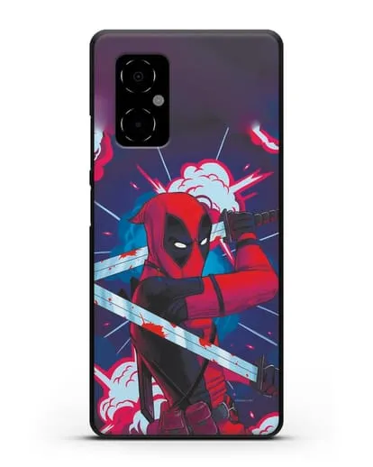 Чехол Дедпул (DeadPool) с катанами силиконовый для Xiaomi Poco M4 5G