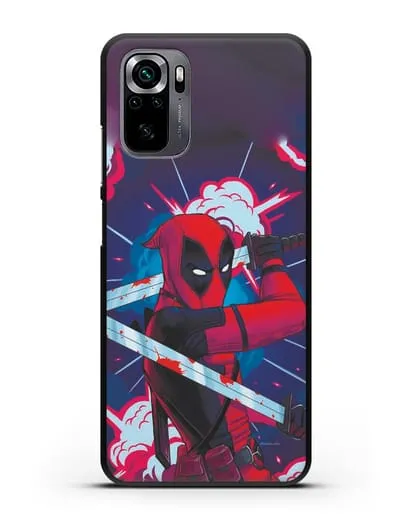 Чехол Дедпул (DeadPool) с катанами силиконовый для Xiaomi Poco M5s