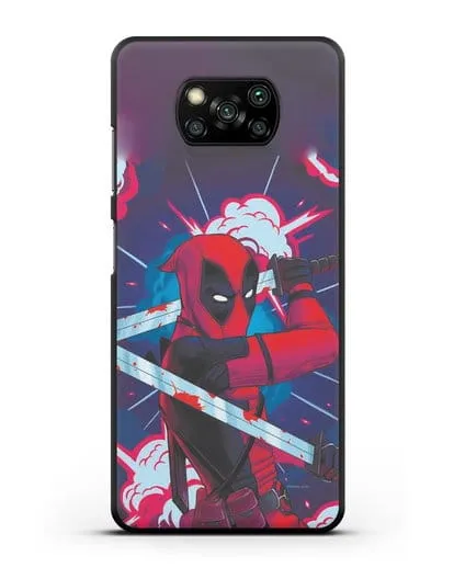 Чехол Дедпул (DeadPool) с катанами силиконовый для Xiaomi Poco X3