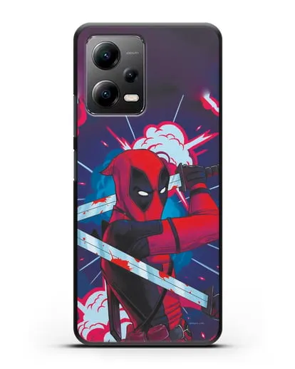 Чехол Дедпул (DeadPool) с катанами силиконовый для Xiaomi Poco X5