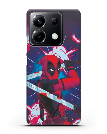 Чехол Дедпул (DeadPool) с катанами силиконовый для Xiaomi Poco X6