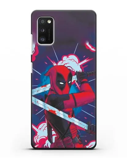 Чехол Дедпул (DeadPool) с катанами силиконовый для Samsung Galaxy A41 [SM-A415F]