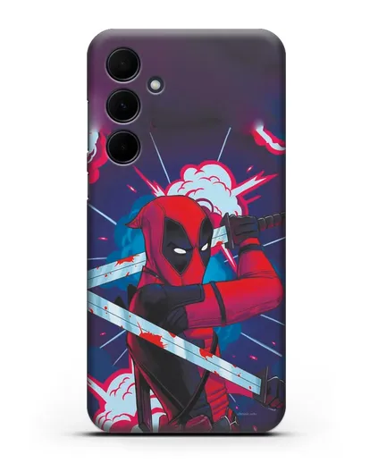 Чехол Дедпул (DeadPool) с катанами силиконовый для Samsung Galaxy A55 [SM-A556]