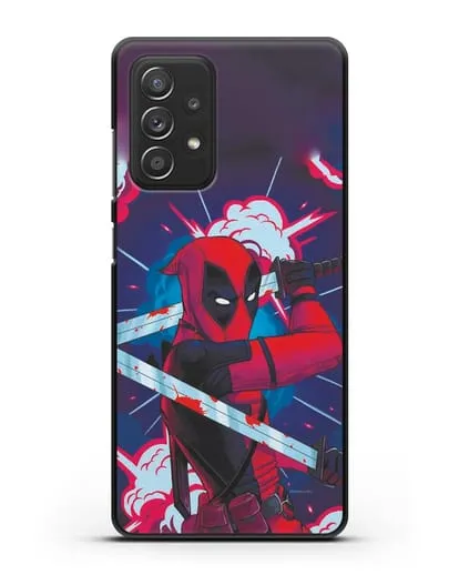 Чехол Дедпул (DeadPool) с катанами силиконовый для Samsung Galaxy A53