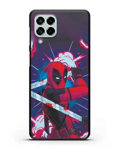 Чехол Дедпул (DeadPool) с катанами силиконовый для Samsung Galaxy M53 [SM-M536]