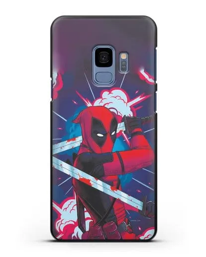 Чехол Дедпул (DeadPool) с катанами силиконовый для Samsung Galaxy S9 [SM-G960F]