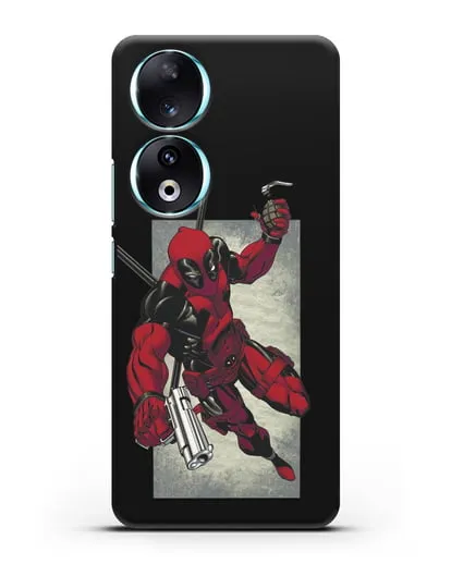 Чехол Дедпул (DeadPool) с пистолетом и гранатой силиконовый для Honor 90