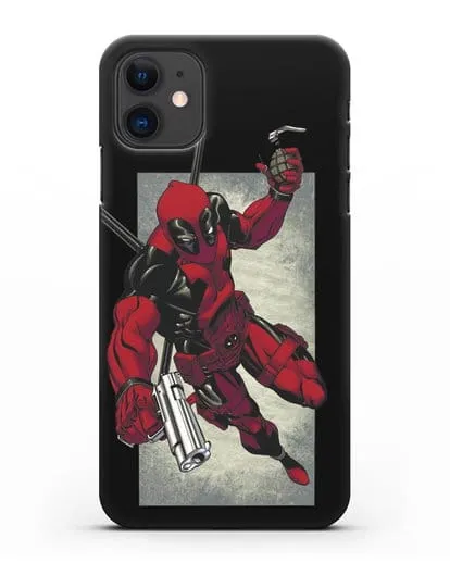 Чехол Дедпул (DeadPool) с пистолетом и гранатой силиконовый для iPhone 11