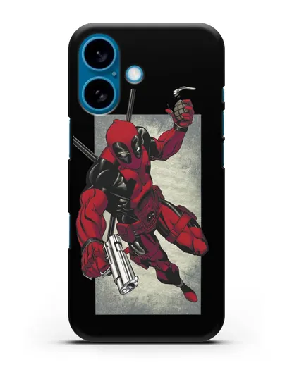 Чехол Дедпул (DeadPool) с пистолетом и гранатой силиконовый для iPhone 16
