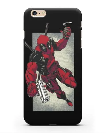 Чехол Дедпул (DeadPool) с пистолетом и гранатой силиконовый для iPhone 6s Plus