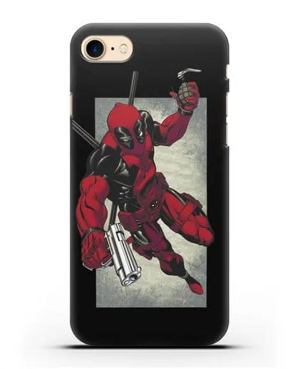 Чехол Дедпул (DeadPool) с пистолетом и гранатой силиконовый для iPhone 7