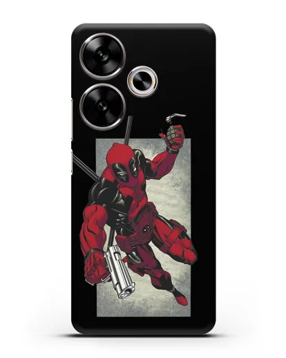Чехол Дедпул (DeadPool) с пистолетом и гранатой силиконовый для Xiaomi Poco F6