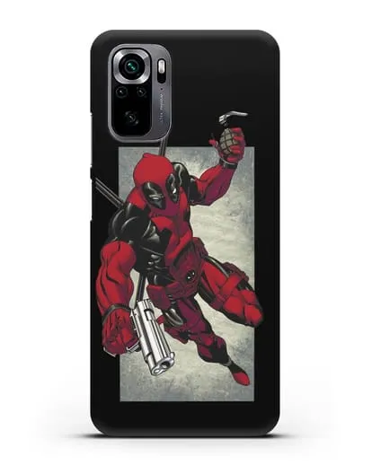 Чехол Дедпул (DeadPool) с пистолетом и гранатой силиконовый для Xiaomi Poco M5s