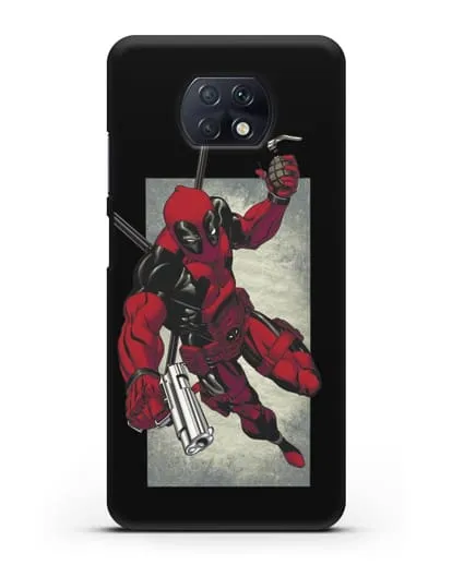 Чехол Дедпул (DeadPool) с пистолетом и гранатой силиконовый для Xiaomi Redmi Note 9T