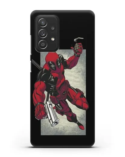 Чехол Дедпул (DeadPool) с пистолетом и гранатой силиконовый для Samsung Galaxy A53
