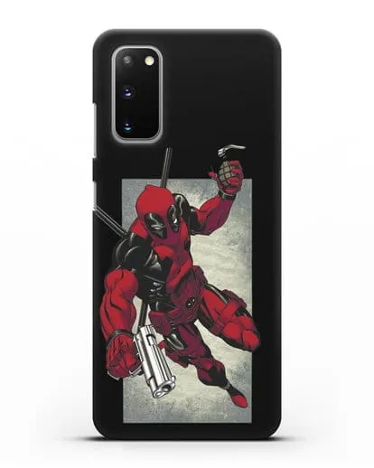 Чехол Дедпул (DeadPool) с пистолетом и гранатой силиконовый для Samsung Galaxy S20 [SM-G980F]