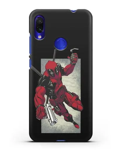 Чехол Дедпул (DeadPool) с пистолетом и гранатой силиконовый для Xiaomi Redmi Note 7