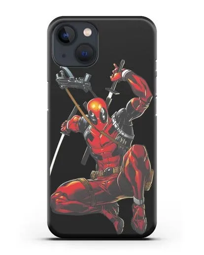 Чехол Дедпул (DeadPool) в атаке силиконовый для iPhone 13 Mini