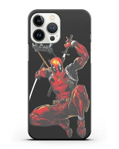 Чехол Дедпул (DeadPool) в атаке силиконовый для iPhone 13 Pro Max