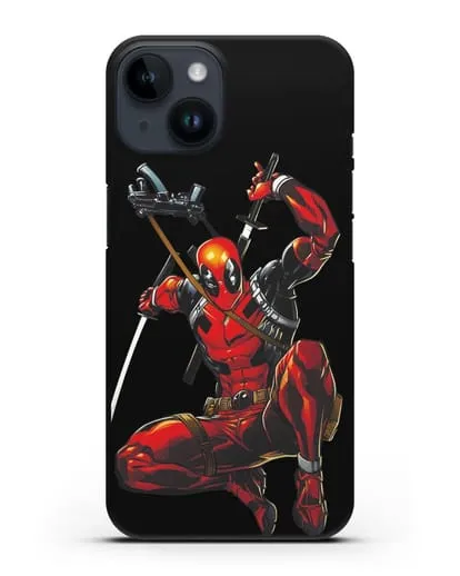 Чехол Дедпул (DeadPool) в атаке силиконовый для iPhone 14