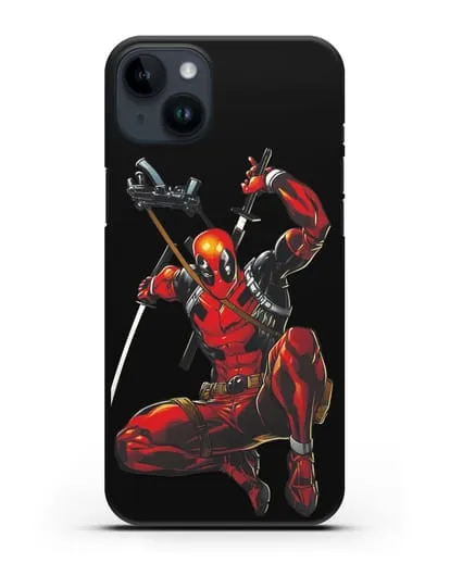 Чехол Дедпул (DeadPool) в атаке силиконовый для iPhone 14 Plus
